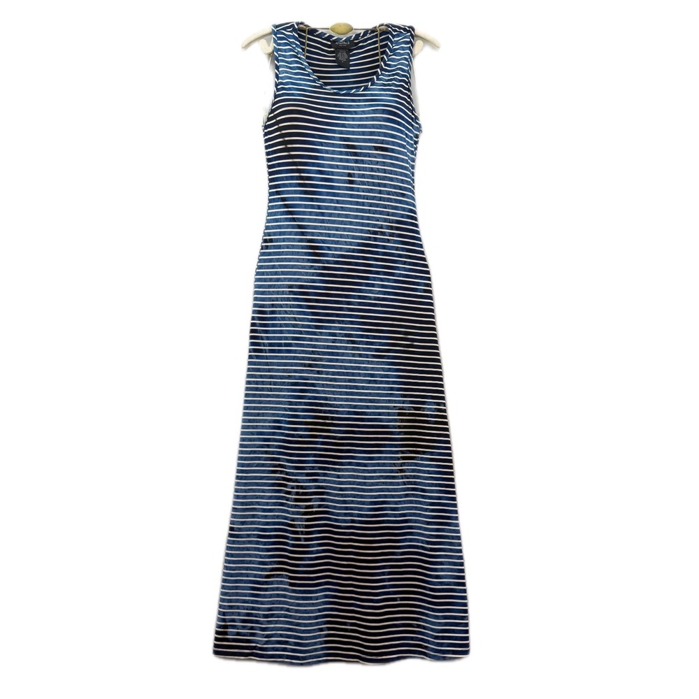 Alyn Paige Blue White Striped Racerback Maxi Dress Sleeveless Small